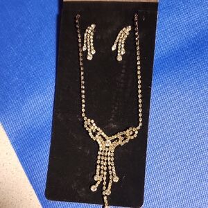 Elegant Sophia Collection Rhinestone Jewelry Set, Measures 14 Inches